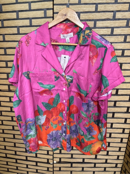 Philosophy Tops - Philosophy Pink Button Up Shirt Size 1X